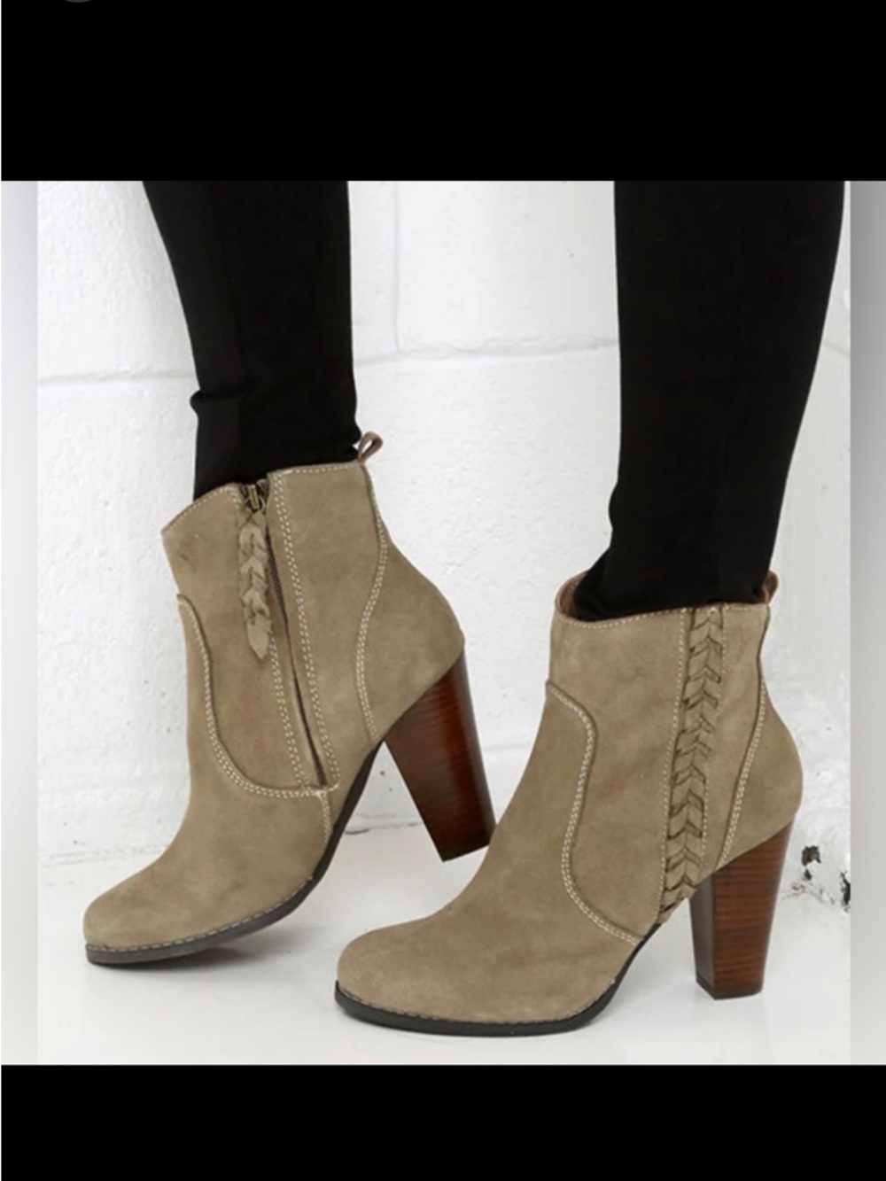 Very Volatile Wright Taupe Suede Leather Ankle Boots - Picture 10 of 10